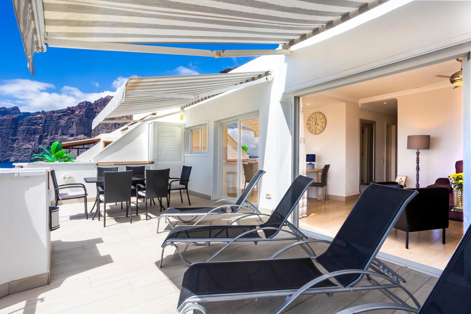 Ocean Panorama - 3 Ac Bedrooms, Private Garage, New Pool, 2 Bathrooms, Tv Channels Acantilado de los Gigantes Eksteriør bilde